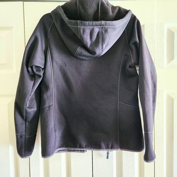 Patagonia Women's Black Hooded Mid-Weight Scuba Fleece Jacket, Size Medium - Picture 4 of 7